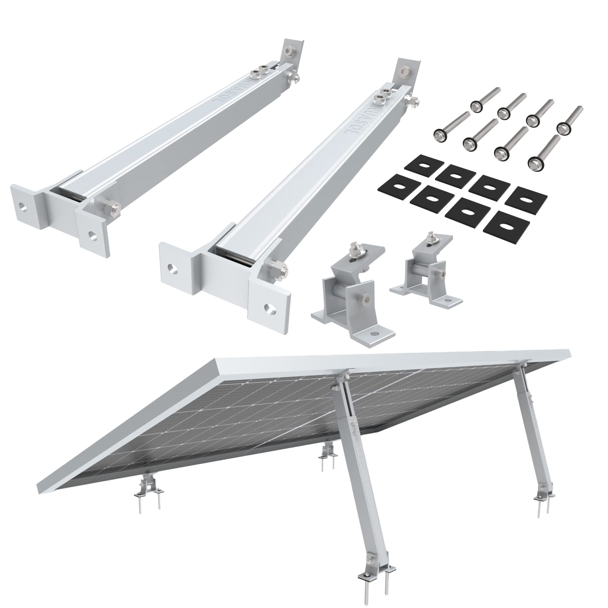 Solarmodul Halterung Aufständer Balkonkraftwerk | Verstellbar 15°-30° | Solarpanel Photovoltaik Universal Wandmontage, P